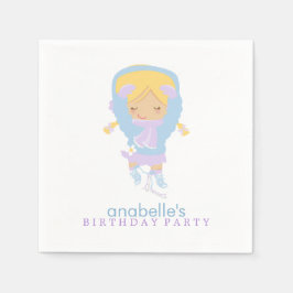 Serviettes Jetables Belle Figure Skater Fête d'anniversaire de fille