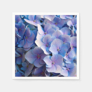 Serviettes Jetables Belles fleurs bleues d'hortensia
