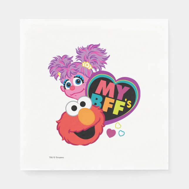 Serviettes Jetables BFF Abby et Elmo (Devant)