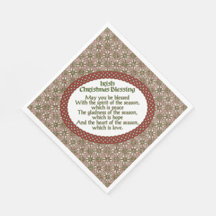 Serviettes Jetables Bienheureuse de Noël irlandais, Fête Celtique Roug