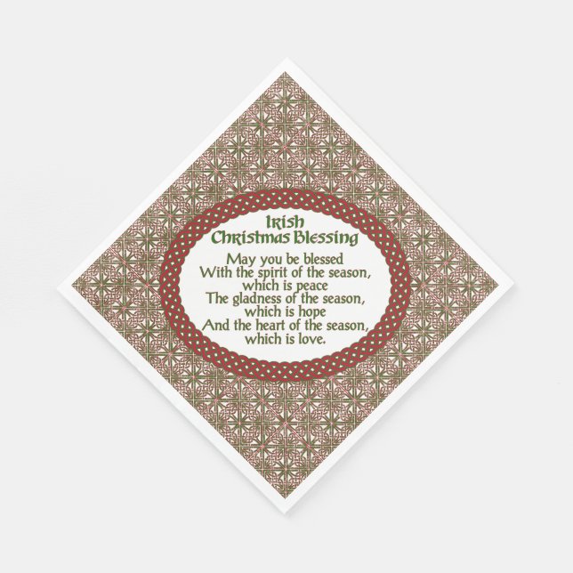 Serviettes Jetables Bienheureuse de Noël irlandais, Fête Celtique Roug (Coin)