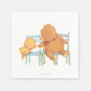Serviettes Jetables Big Ours Brown Aide Petit Ours Jaune