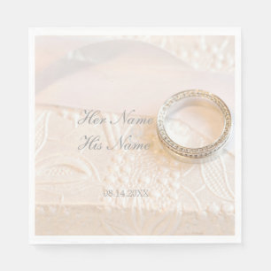 Serviettes Jetables Bijoux en anneau de diamants mariages