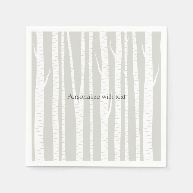 Serviettes Jetables Birch Arbres blancs (Devant)