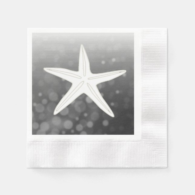 Serviettes Jetables Black Starfish Beach Mariage à thème Napkins (Devant)