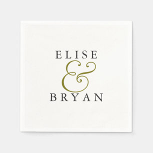 Serviettes Jetables Blanc Simple moderne élégant mariage serviette