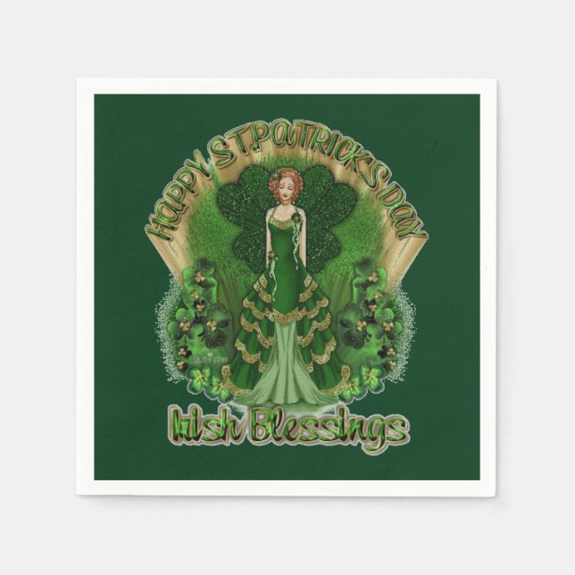 Serviettes Jetables Blessures irlandaises Saint Patrick's Day Napkins (Devant)