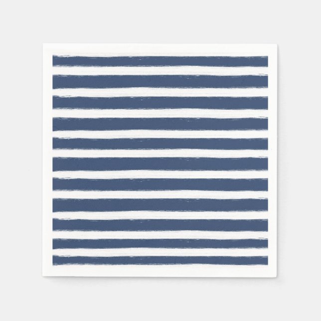 Serviettes Jetables Bleu et blanc de la marine (Devant)