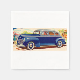 Serviettes Jetables bleu Plymouth 1941