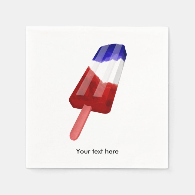 Serviettes Jetables Bloc de glace bleu et blanc patriotique (Devant)