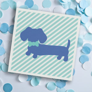 Serviettes Jetables Blue Dachshund fête d'anniversaire Baby showers