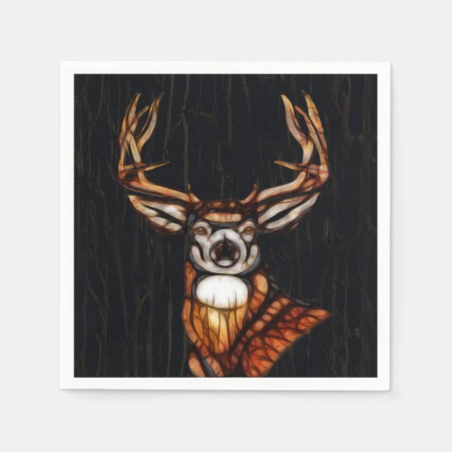 Serviettes Jetables Bois Bois Cerf Rustique Pays Parti Personnalisé (Devant)
