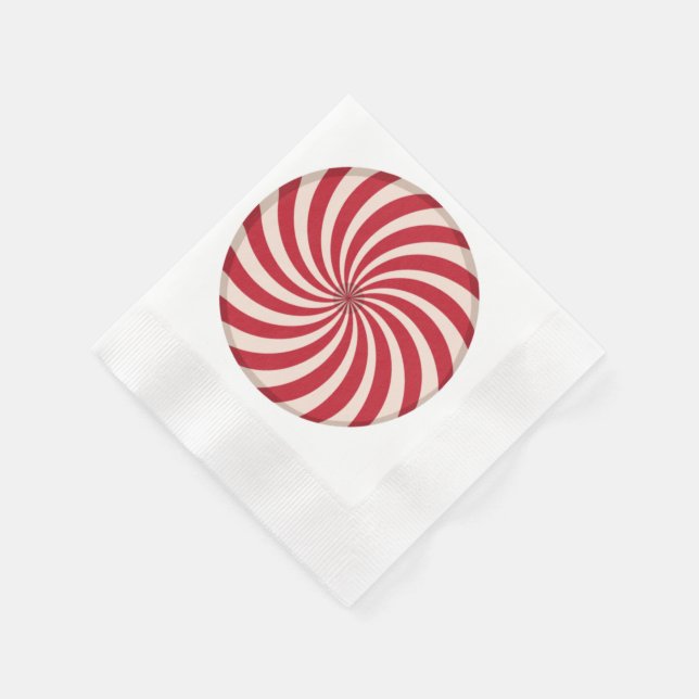 Serviettes Jetables Bonbon à la menthe poivrée (Coin)