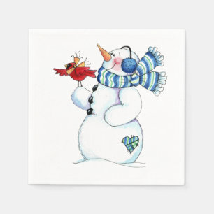 Serviettes Jetables Bonhomme de neige