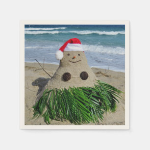 Serviettes Jetables Bonhomme de neige de Mele Kalikimaka Sandman de