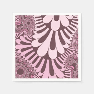 Serviettes Jetables Boucle rose et Rose