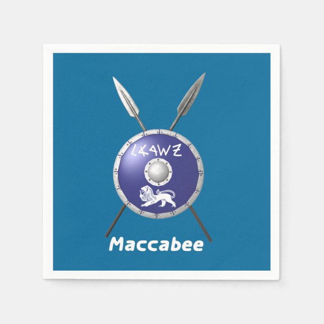 Serviettes Jetables Bouclier Maccabee Et Paroles (Devant)