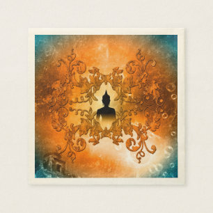 Serviettes Jetables Bouddha dans le coucher du soleil