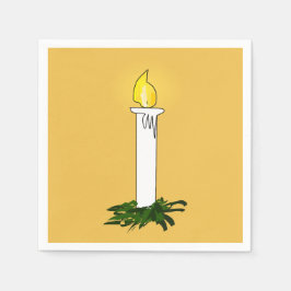 Serviettes Jetables Bougie Advent Jaune foncé Cocktail standard