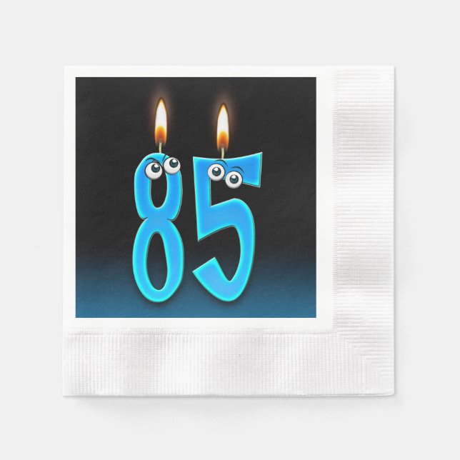 Serviettes Jetables Bougie de 85e anniversaire aux globes oculaires (Devant)