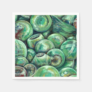 Serviettes Jetables Boules de Noël vertes