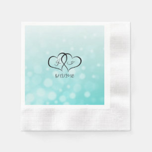 Serviettes Jetables Boules Turquoises personnalisées Cocktail Napkin