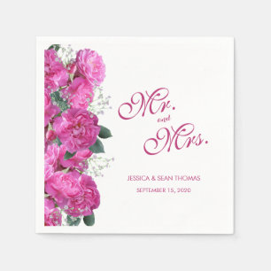 Serviettes Jetables Bouquet Floral Romantique Mariage Mariage