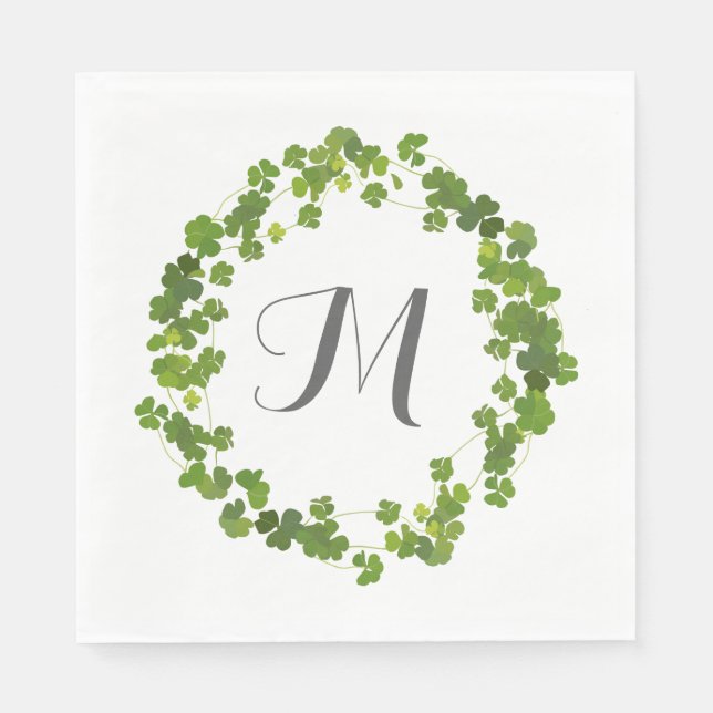 Serviettes Jetables bouquet shamrock, jour de st patrick (Devant)