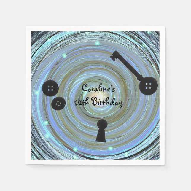 Serviettes Jetables Bouton Eyes & Skeleton Key Autre Partie du Monde (Devant)