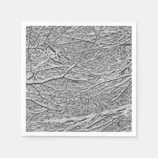 Serviettes Jetables Branches de neige Papier Napkin