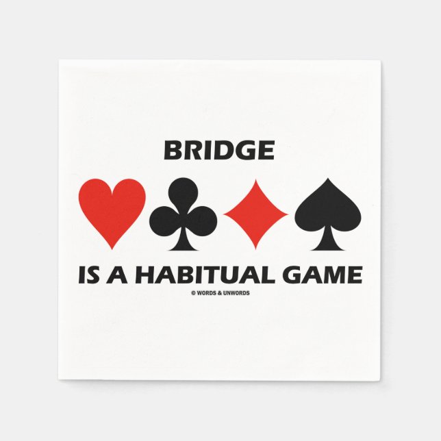 Serviettes Jetables Bridge Est Un Jeu Habituel Quatre Costumes Carte (Devant)