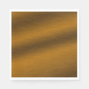 Serviettes Jetables Bronze Brossé Faux Élégant