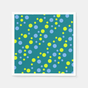 Serviettes Jetables Bulles Jaunes Bleues Funky Heureuses
