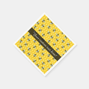 Serviettes Jetables Bumble Bees et Golden Honeycomb Motif