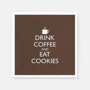 SERVIETTES JETABLES BUVEZ DU CAFÉ ET MANGEZ LES BISCUITS
