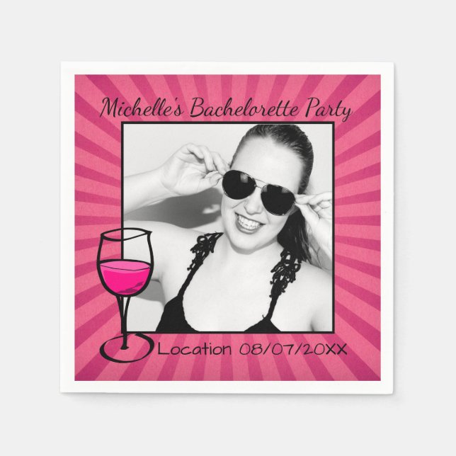 Serviettes Jetables Cadre Bachelorette personnalisé (Devant)