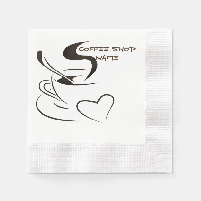 Serviettes Jetables Café tasse à vapeur conception barista (Devant)