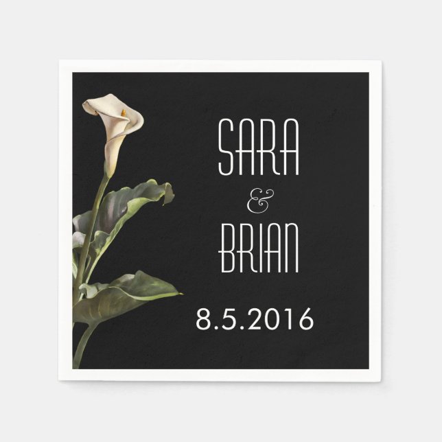 Serviettes Jetables Calla Lily Mariage Floral moderne (Devant)