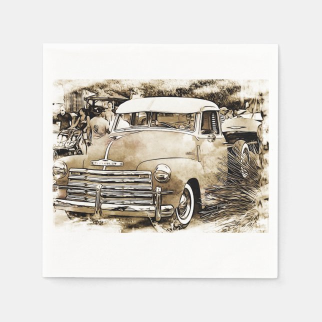 Serviettes Jetables Camion Chevrolet classique des années 50 (Devant)
