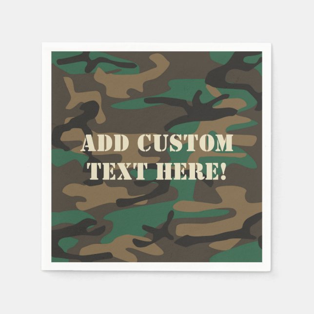 Serviettes Jetables Camouflage militaire Brown vert (Devant)