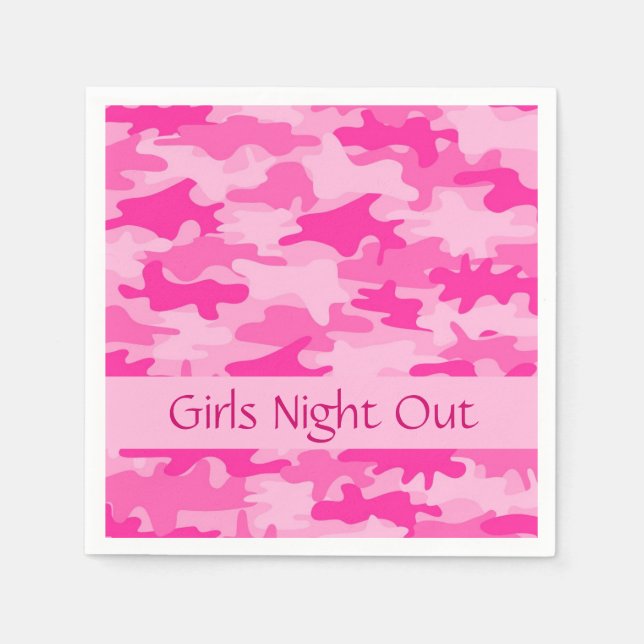 Serviettes Jetables Camouflage rose Filles Fête Nuit Sortie (Devant)