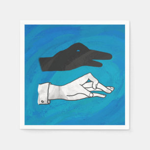 Serviettes Jetables Canard noir sur bleu