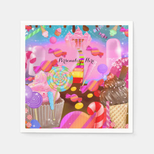 Serviettes Jetables Candy Land Imaginaire fête Anniversaire Personnali