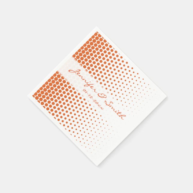 Serviettes Jetables Carotte Orange Pois Moderne Blanc (Coin)
