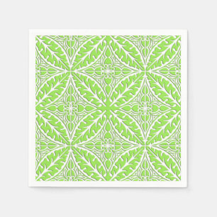 Serviettes Jetables Carreaux marocains - vert citron et blanc