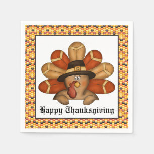 Serviettes Jetables Cartes en papier Thanksgiving Holiday Turkey