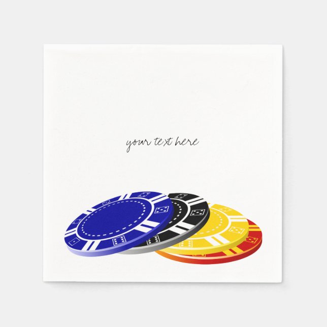 Serviettes Jetables Casino Poker Chips Papier Jeu de serviettes (Devant)