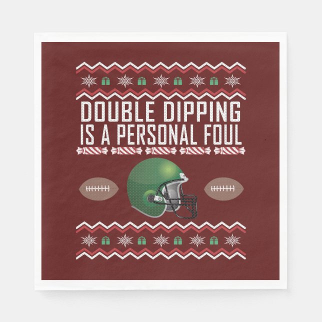 Serviettes Jetables Casque de football Douille de Noël moche (Devant)