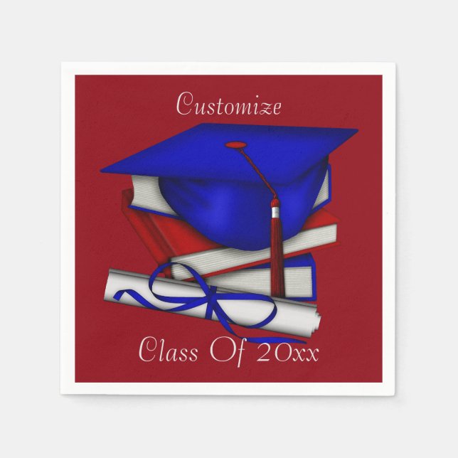 Serviettes Jetables Casquette et diplôme de la réunion de classe 3 (Devant)