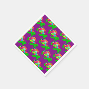 Serviettes Jetables Ccc Lil Tortue Tortue Purple Papier Paquets